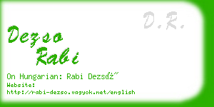 dezso rabi business card